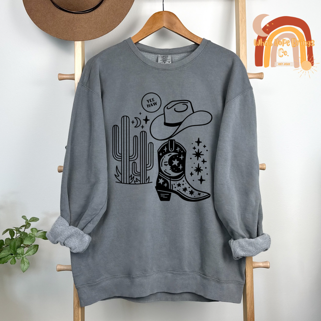 Yee Haw Boho Western Sweatshirt